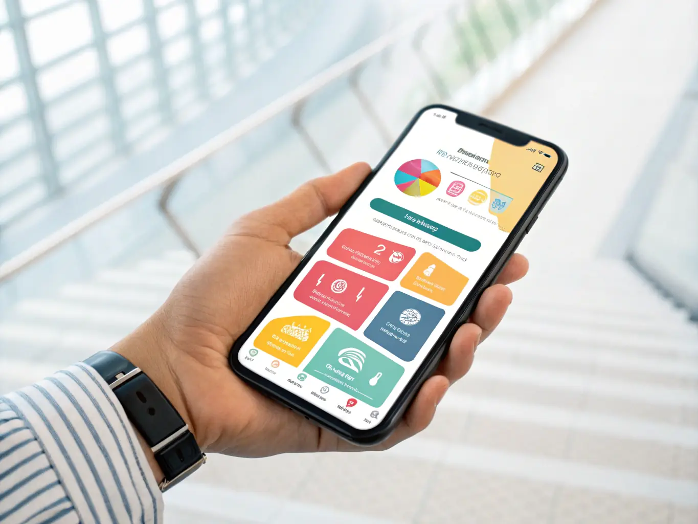 A clean, modern mobile app interface showcasing a user-friendly design with intuitive navigation, reflecting Contech 3D Limited's expertise in mobile app development.